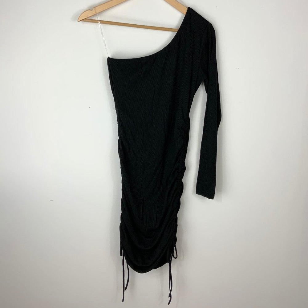 One Shoulder Mini Dress - Black